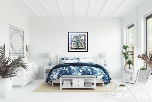 Tableau Carré Hermès Vent portant par Yannick Manier en décoration murale nautique de chambre