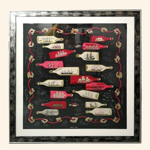 Tableau Carré Hermès Bouteille à la Mer de Pierre Péron 1959